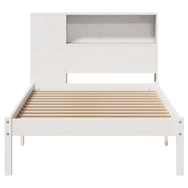 vidaXL Bookcase Bed without Mattress White 90x190 cm Single Solid Wood Pine