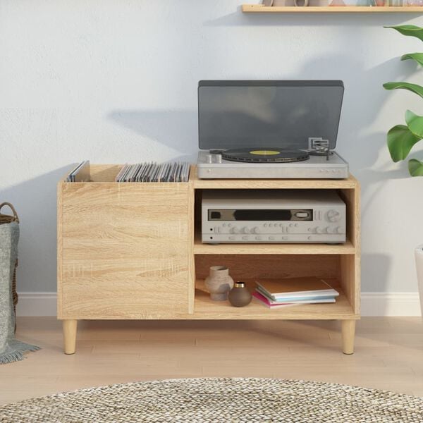 vidaXL Record Cabinet Sonoma Oak 84.5x38x48 cm Engineered Wood