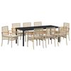 vidaXL Garden Dining Set 9 pcs Beige Poly Rattan