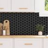 vidaXL Hexagon Tile 50 pcs Black 30 x 30 cm Polyurethane and PET