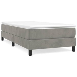 vidaXL Box Spring Bed Frame Light Grey Single Velvet