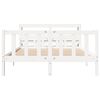vidaXL Bed Frame without Mattress White 150x200 cm King Size Solid Wood Pine