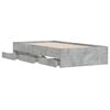 vidaXL Bed Frame with Drawers without Mattress Concrete Grey 90x190 cm Single