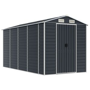 vidaXL Garden Shed Anthracite 191x385x198 cm Galvanised Steel