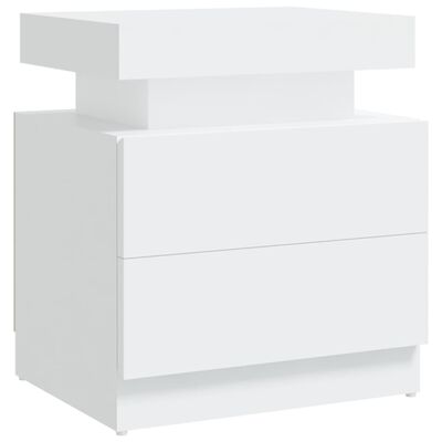 vidaXL Bedside Cabinet White 45x35x52 cm Engineered Wood