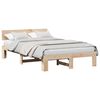 vidaXL Bed Frame with Headboard Natural 140 x 190 cm Solid Pine Wood