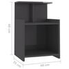 vidaXL Bed Cabinet High Gloss Grey 40x35x60 cm Engineered Wood
