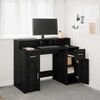 vidaXL Desk with Drawer Black oak 120 x 55 x 91 cm Engineered wood