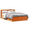 vidaXL Bed Frame with Headboard Wax Brown 160x200 cm Solid Wood Pine