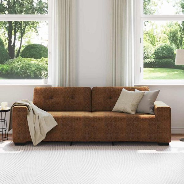 vidaXL Sofa Brown 221 x 80 x 80 cm Fabric