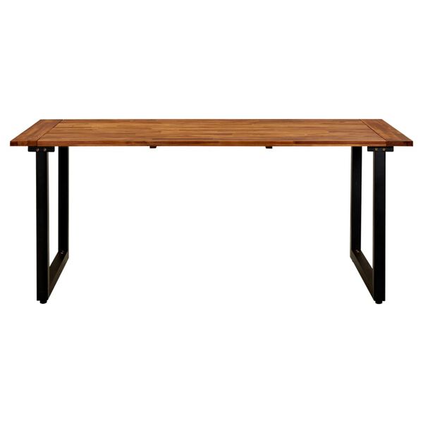 vidaXL Garden Table with U-shaped Legs 180x90x75 cm Solid Acacia Wood