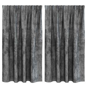 vidaXL Velvet Curtains with Curtains 2 pcs Grey 140 x 140 cm Velvet