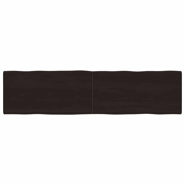 vidaXL Table Top Dark Brown 200x50x(2-4) cm Treated Solid Wood Live Edge