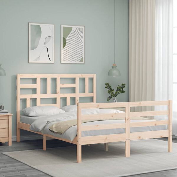 vidaXL Bed Frame without Mattress 140x200 cm Solid Wood