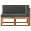 vidaXL Outdoor Middle and Corner Sofa 2 Piece Natural and Anthracite