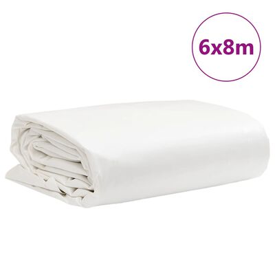vidaXL Tarpaulin White 6x8 m 650 g/m²