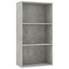 vidaXL 3-Tier Book Cabinet Concrete Grey 60x30x114 cm Engineered Wood