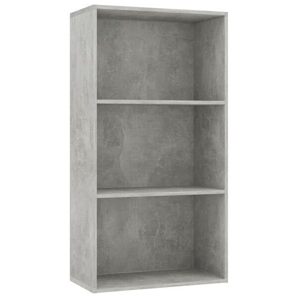 vidaXL 3-Tier Book Cabinet Concrete Grey 60x30x114 cm Engineered Wood