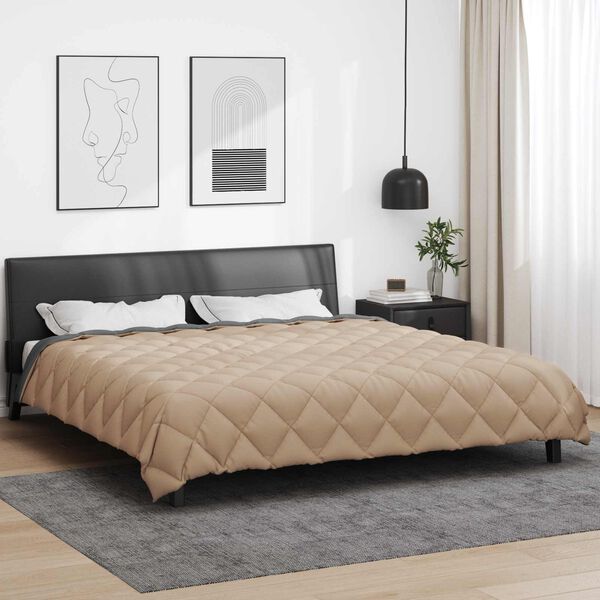 vidaXL Winter Duvet Anthracite and Taupe 220 x 240 cm Microfiber