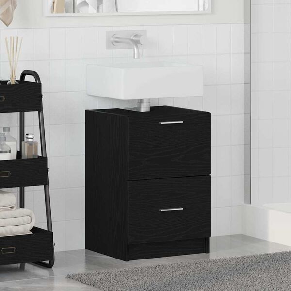 vidaXL Bathroom Cabinet Black Oak 40 x 37 x 59 cm Engineered wood