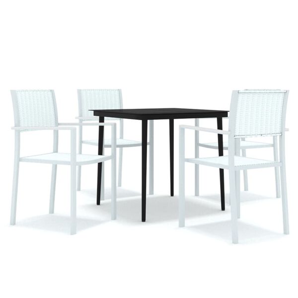 vidaXL 5 Piece Garden Dining Set White