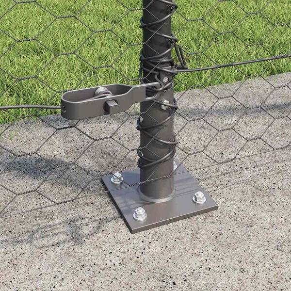 vidaXL Fence Post Grey 10 x 1.6 m (36 mm mesh) Steel and PVC