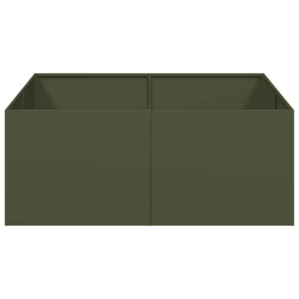 vidaXL Planter Olive Green 100x100x40 cm Steel