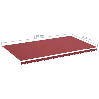 vidaXL Replacement Fabric for Awning Burgundy Red 6x3.5 m