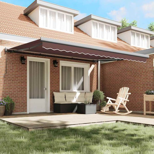 vidaXL Manual Retractable Awning Brown 450x300 cm
