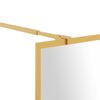 vidaXL Walk-in Shower Wall with Clear ESG Glass Gold 118x195 cm