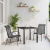 vidaXL Garden Dining Set 3 pcs Black Powder-Coated Steel