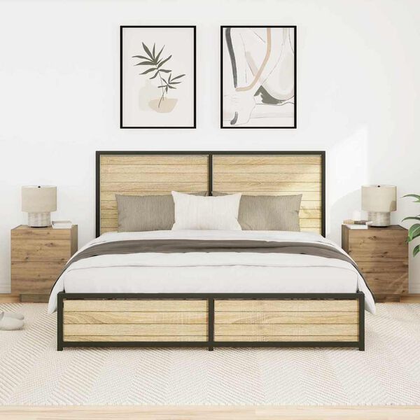 vidaXL Bedside Cabinet with Drawer 2 pcs Artisan Oak 45 x 40 x 55 cm