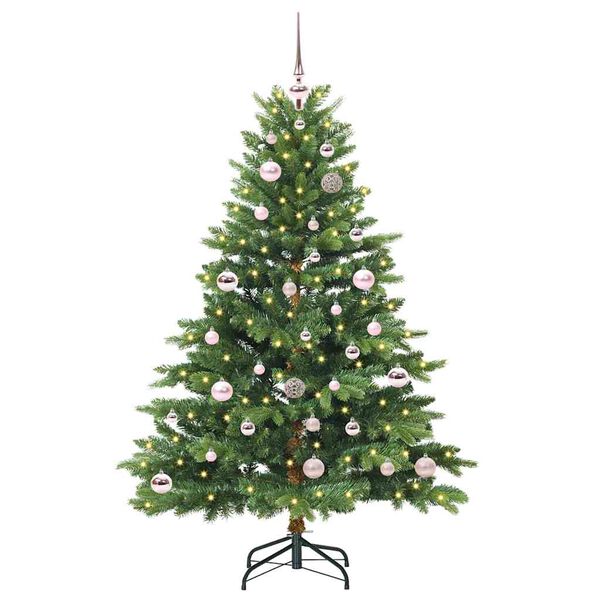 vidaXL Artificial Christmas Tree with 150 LEDs Green 150 cm PE and PVC