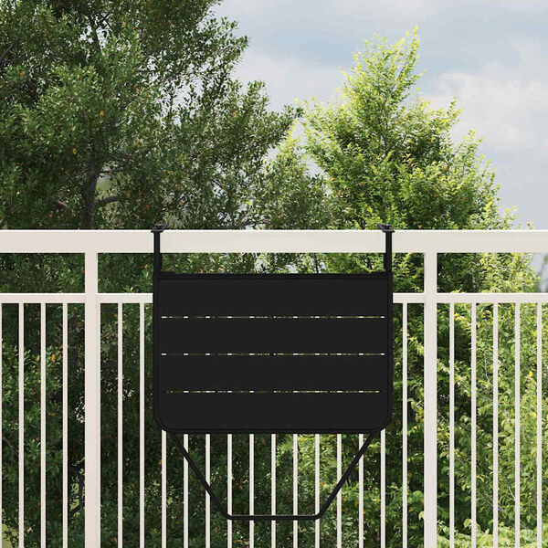 vidaXL Hanging Balcony Table Black 60 x 39 x 65 cm Steel