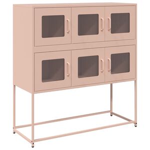 vidaXL Sideboard Pink 100.5x39x107 cm Cold-rolled Steel
