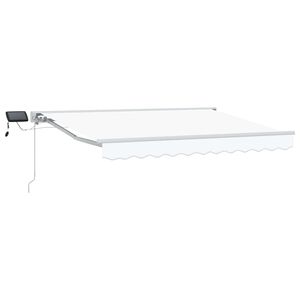 vidaXL Manual Awning Frame with LEDs White 3.5 x 2 m