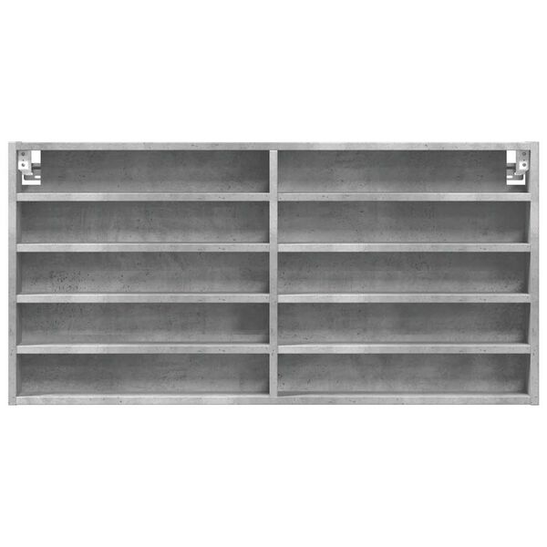 vidaXL Vitrine Cabinet Concrete Grey 100x8.5x50 cm Engineered Wood
