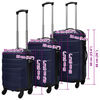 vidaXL Three Piece Hardcase Trolley Set Blue 45.5/55/66 cm