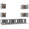 vidaXL 7 Piece TV Cabinet Set Grey Sonoma Engineered Wood