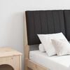 vidaXL Upholstered Headboard Black 120 cm Solid Pine Wood