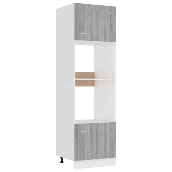vidaXL Microwave Cabinet Lyon Grey Sonoma 60x57x207 cm Engineered Wood