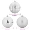 vidaXL Christmas Bauble Set XL 9 pcs Silver Plastic