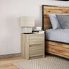 vidaXL Bedside Cabinet with LED Lights Sonoma Oak Engineered Wood