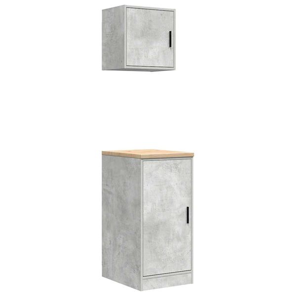 vidaXL Garage Cabinets 2 pcs Concrete Grey Engineered Wood