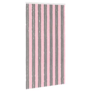 vidaXL Insect Curtain Chenille Silver Grey and Pink 118 x 220 cm