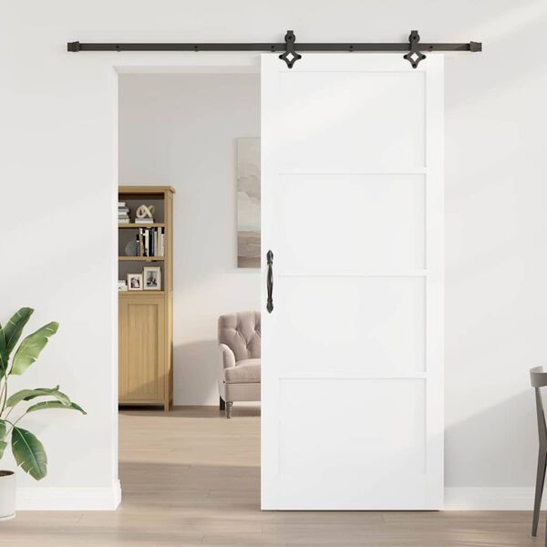 vidaXL Sliding Door ORKDAL White 93 x 232 cm Solid Pine Wood