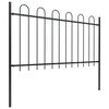 vidaXL Garden Fence with Hoop Top Steel 359x100 cm Black