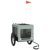 vidaXL Pet Bike Trailer Grey and Black Oxford Fabric&Iron