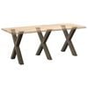 vidaXL Dining Table Legs X-Shaped 3 pcs Natural Steel 80x(72-73) cm Steel