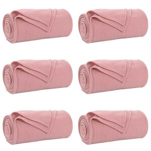 vidaXL Throw Blankets 6 pcs Pink 170 x 130 cm 1.86 kg Fleece